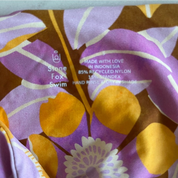 Stone Fox Swim Lele Bikini Top Retro Bloom Small NWT - Picture 6 of 7